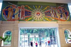 62 Cuba - Havana Centro - Museo Nacional de Bellas Artes Cuban art - Mosaic inside main door